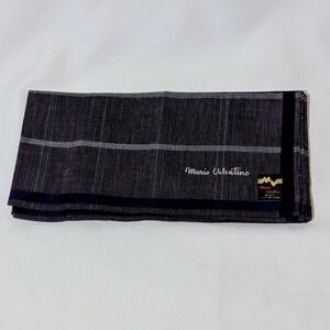 Mario Valentino Pocket Square – Classic Striped Plaid | New With Tags